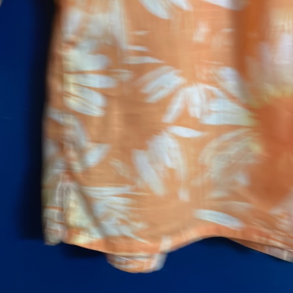 CJ Banks size large orange flower print blouse 3/4 length sleeves size X = 14W - Picture 7 of 7